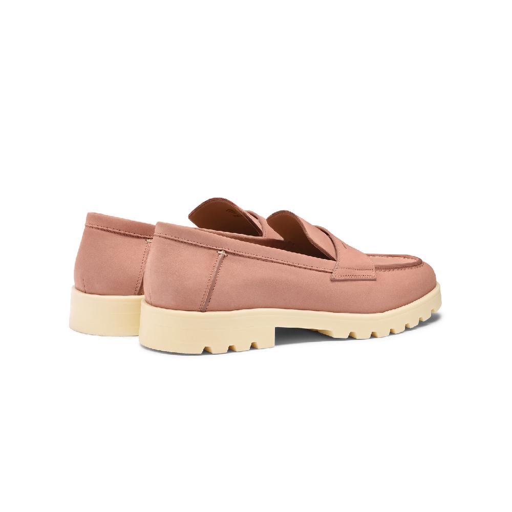 Santoni Mocassino penny da donna in nabuk rosa Italia