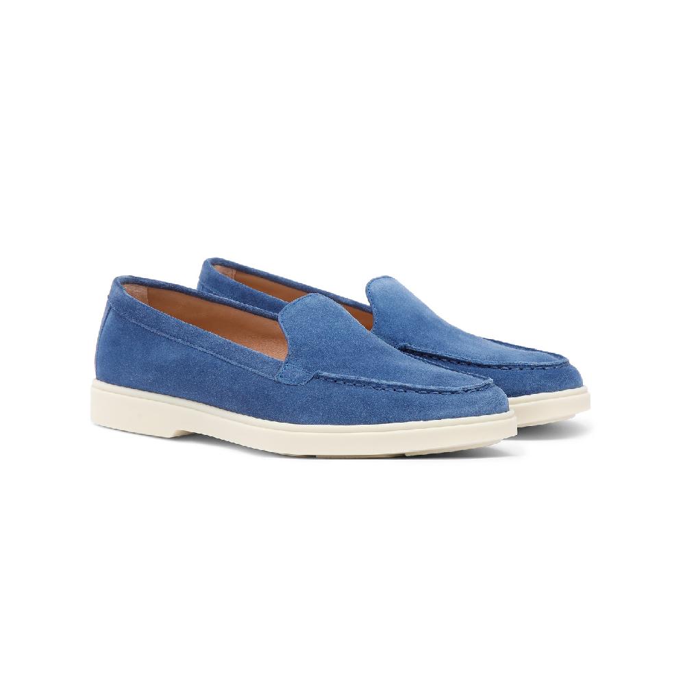 Santoni Mocassino da donna in suede blu Negozi Online