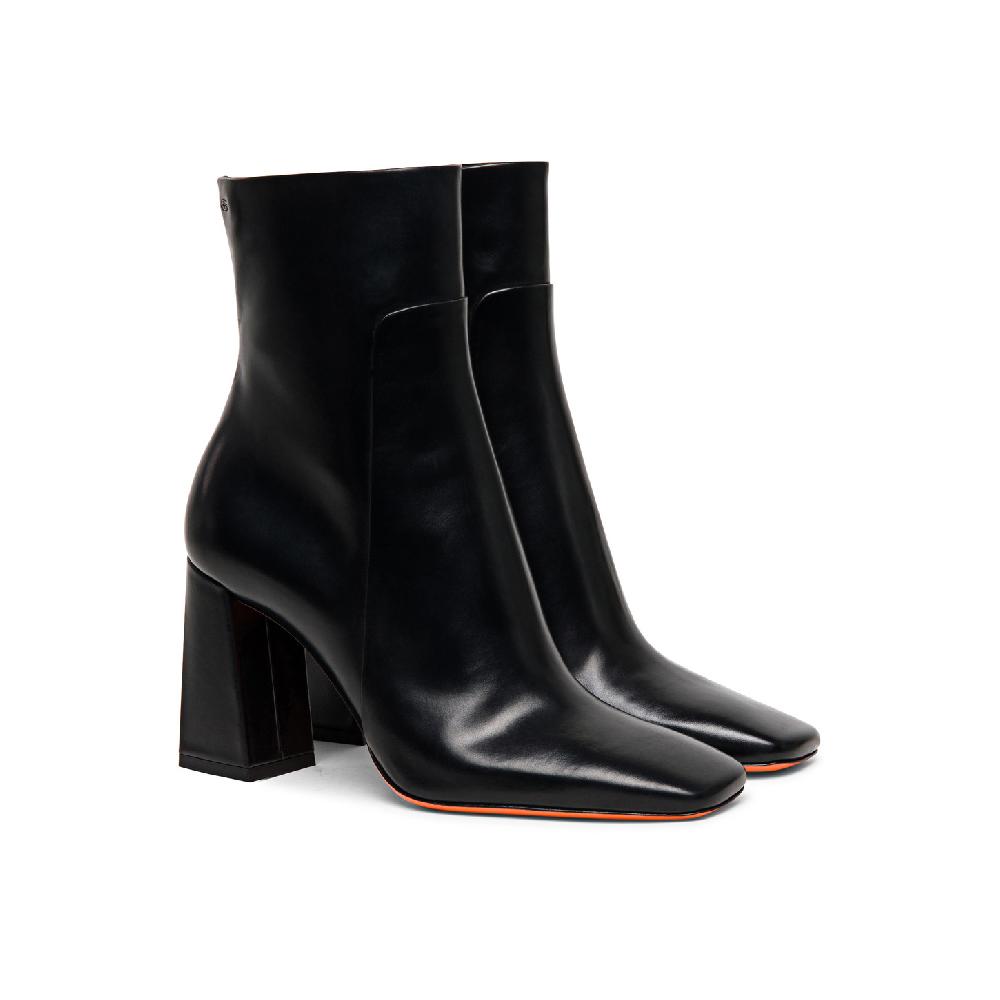 Santoni Stivaletto tacco alto da donna in pelle anticata nera Consegna Veloce