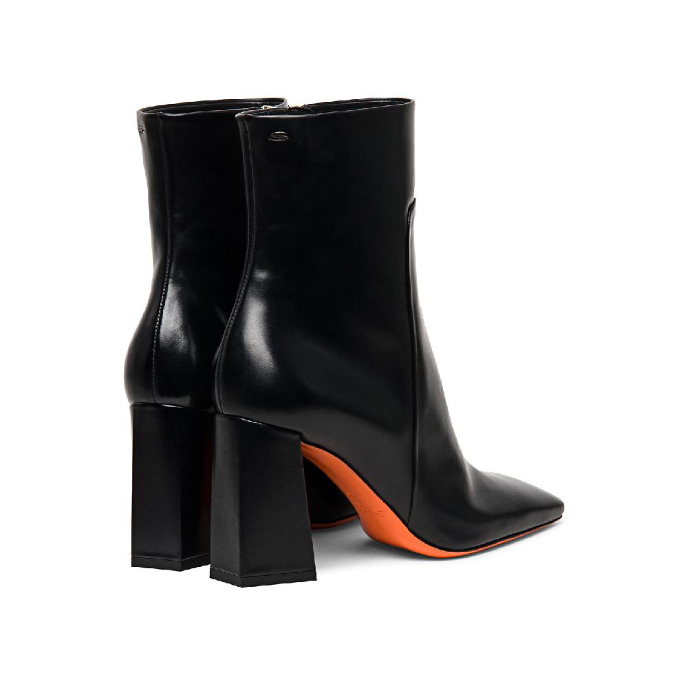 Santoni Stivaletto tacco alto da donna in pelle anticata nera Consegna Veloce