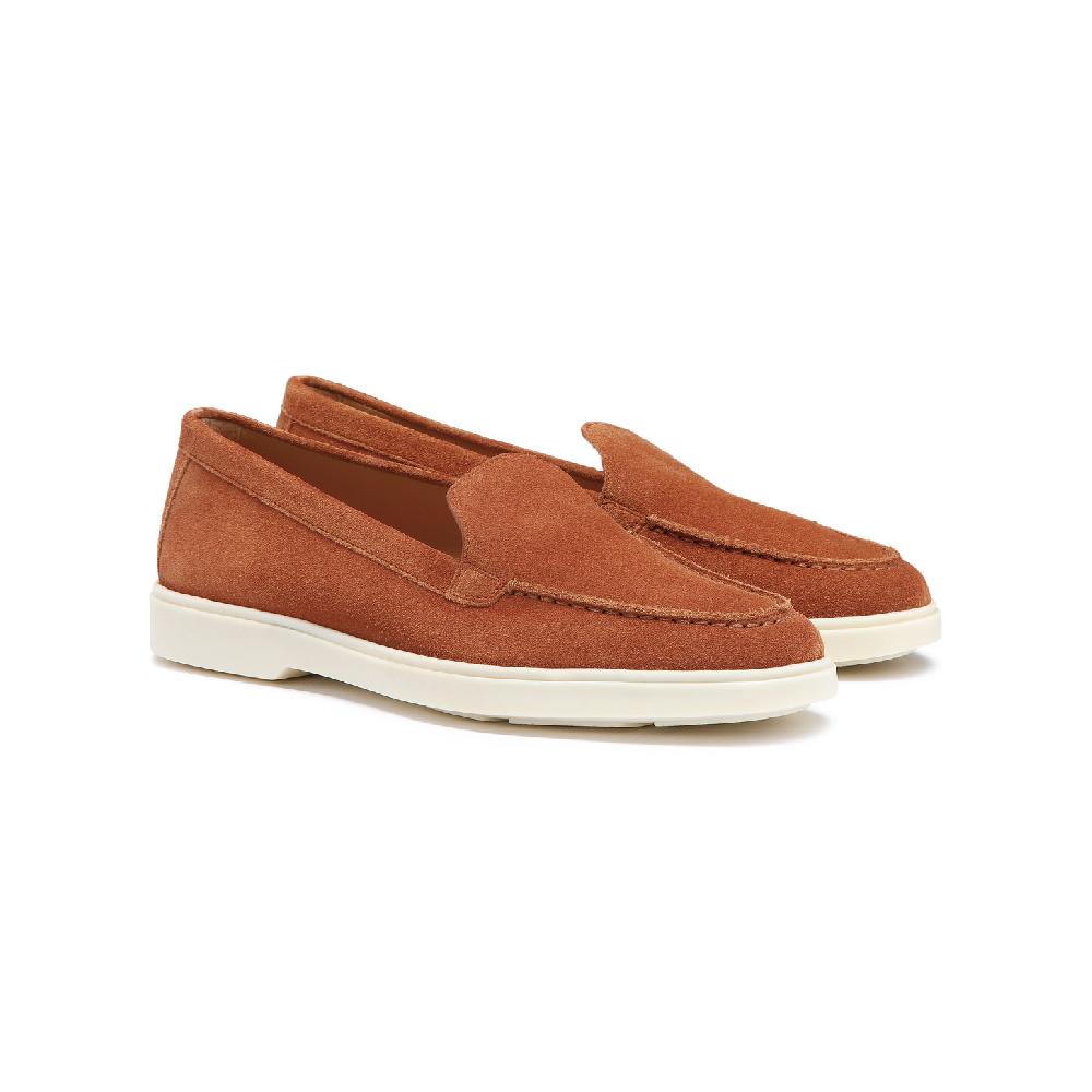 Santoni Mocassino da donna in suede arancione Affare Del Giorno
