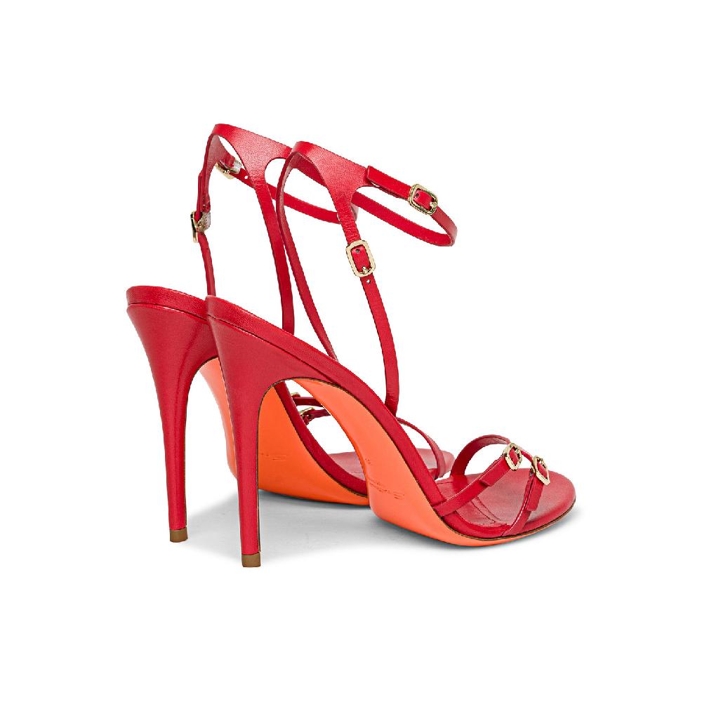 Santoni Sandalo tacco alto da donna in pelle rossa Offerta