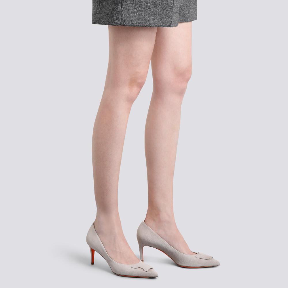 Santoni Décolletés tacco medio Santoni Sibille da donna in suede beige Comprane uno, ottenene uno gratis