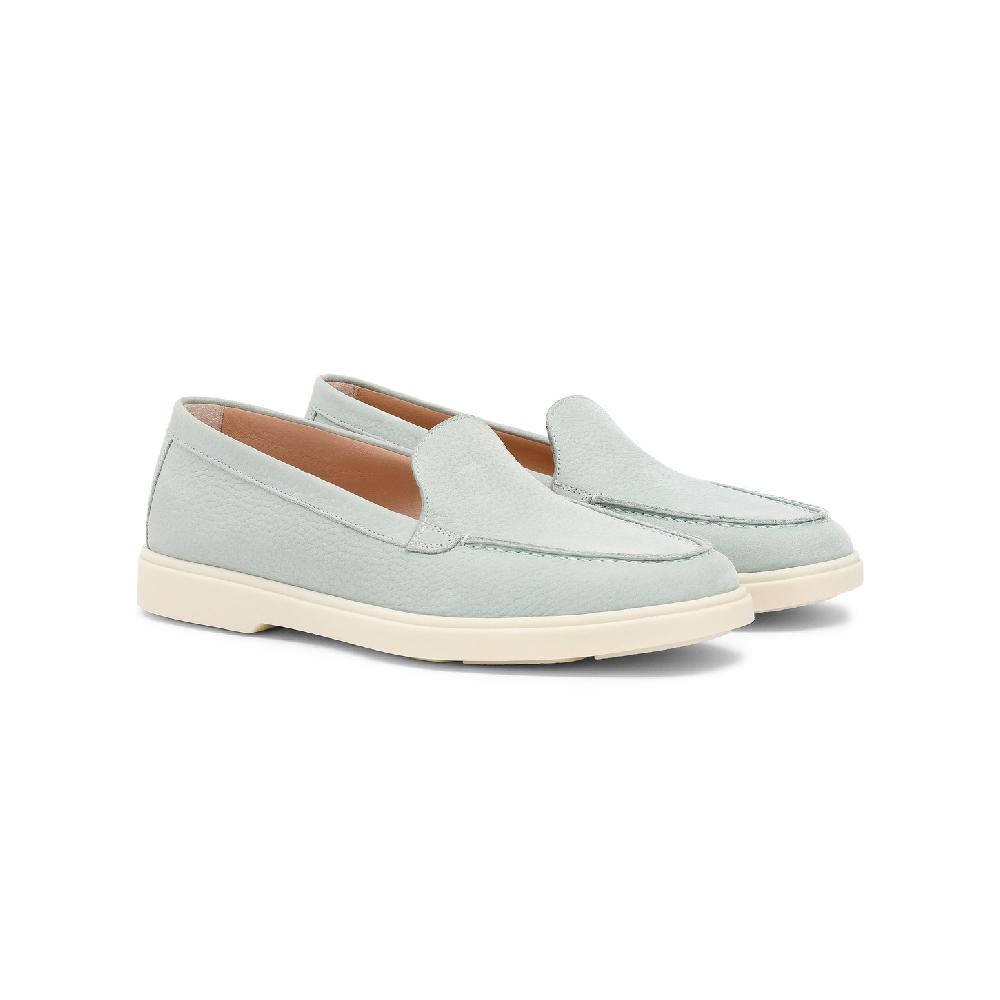 Santoni Mocassino da donna in nabuk azzurro Outlet