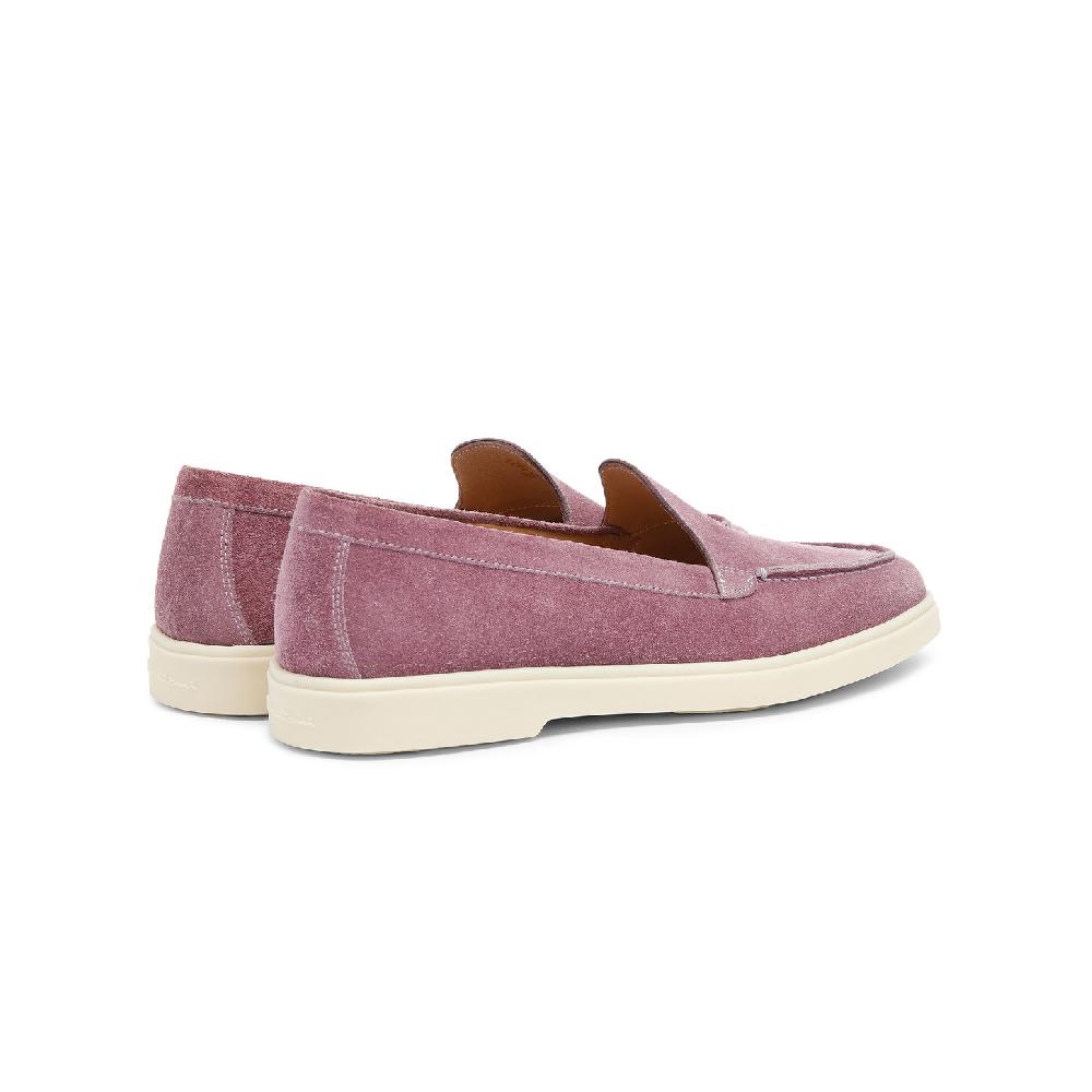 Santoni Mocassino da donna in suede viola In Vendita