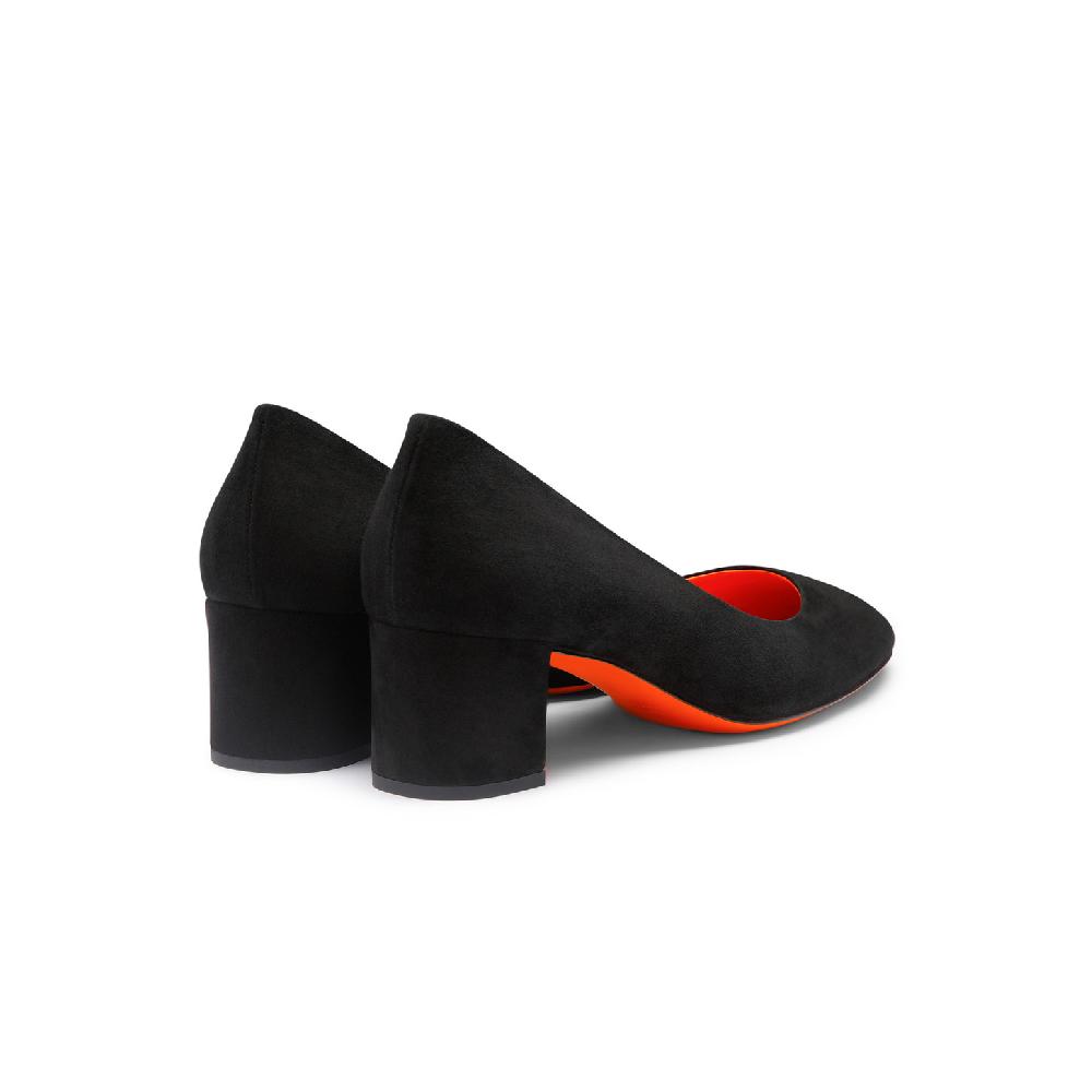 Santoni Décolletés tacco basso da donna in suede nero Offerte