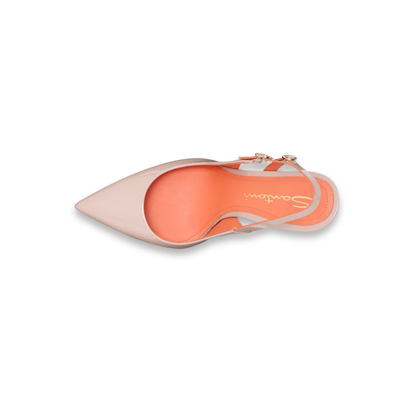 Santoni Slingback tacco alto da donna in vernice rosa Hotsell