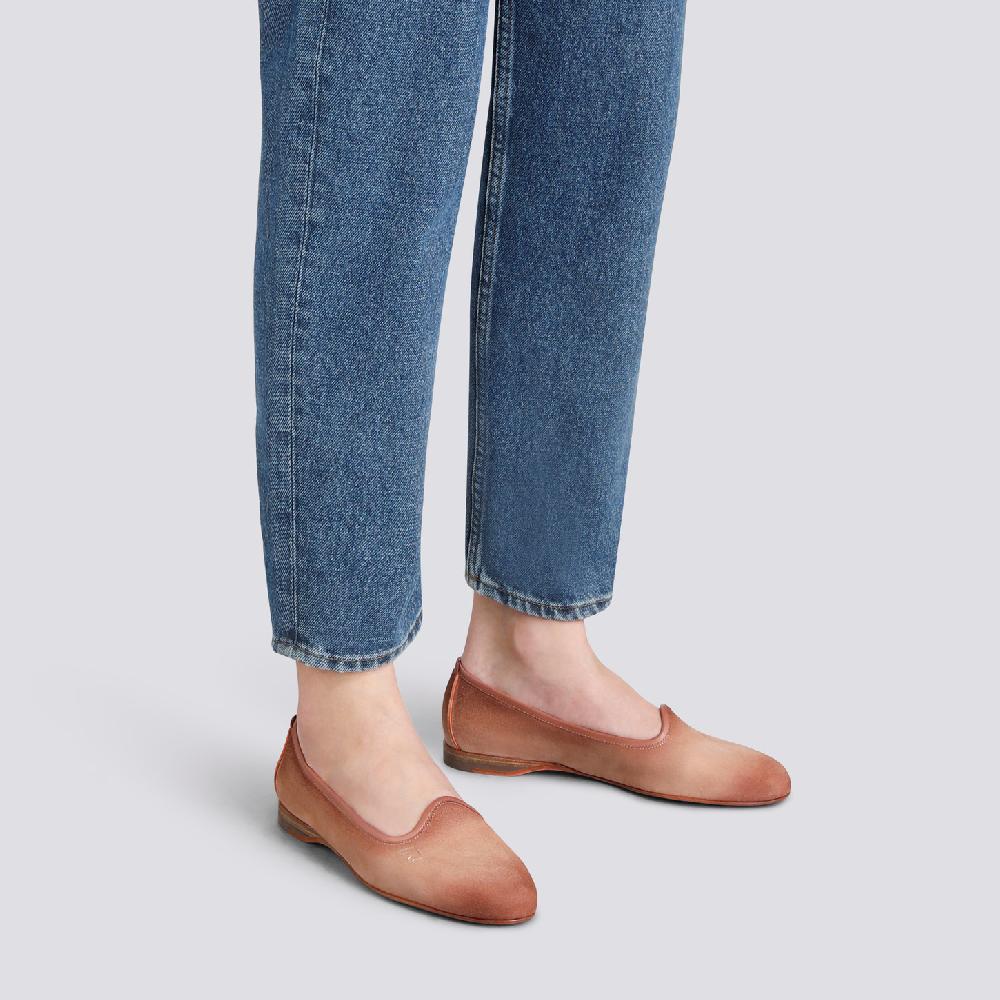 Santoni Mocassino da donna in suede rosa Saldi Di Fabbrica