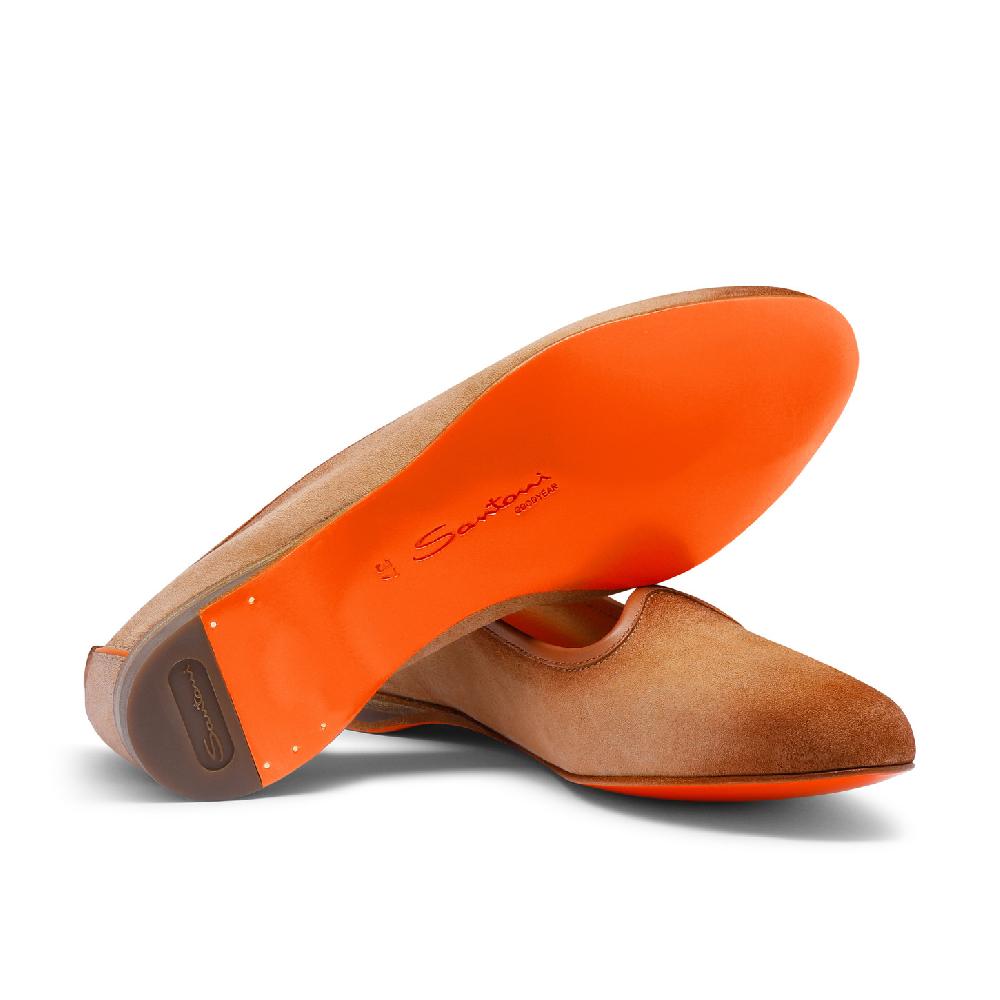 Santoni Mocassino da donna in suede rosa Saldi Di Fabbrica