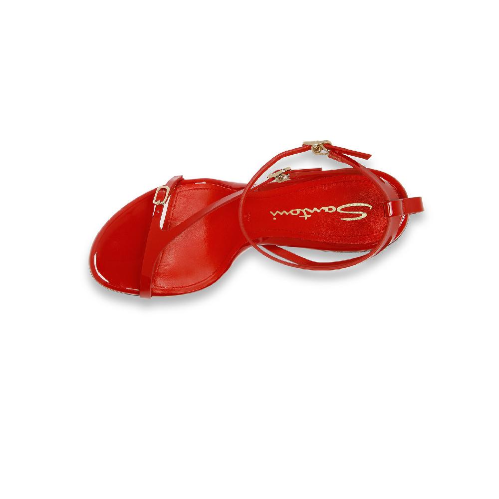 Santoni Sandalo tacco alto da donna in vernice rossa I Più Venduti