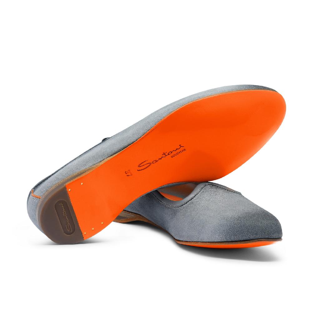 Santoni Mocassino da donna in suede azzurro Vendite Flash