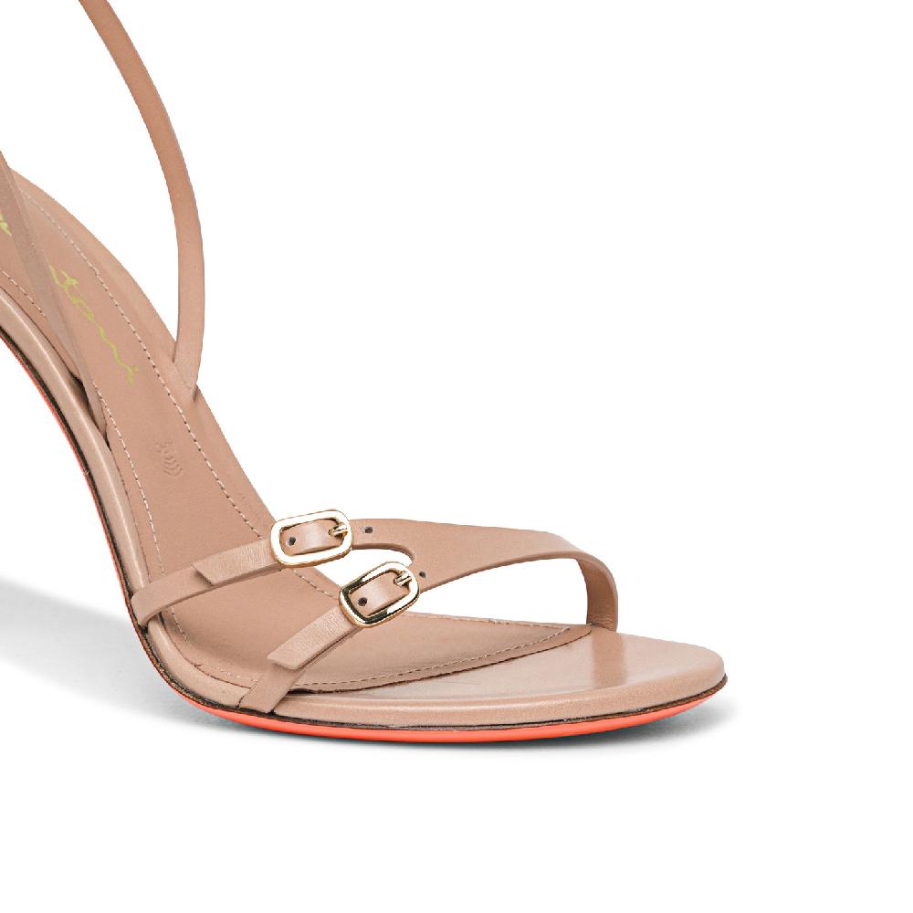 Santoni Sandalo tacco alto da donna in pelle rosa Vendita