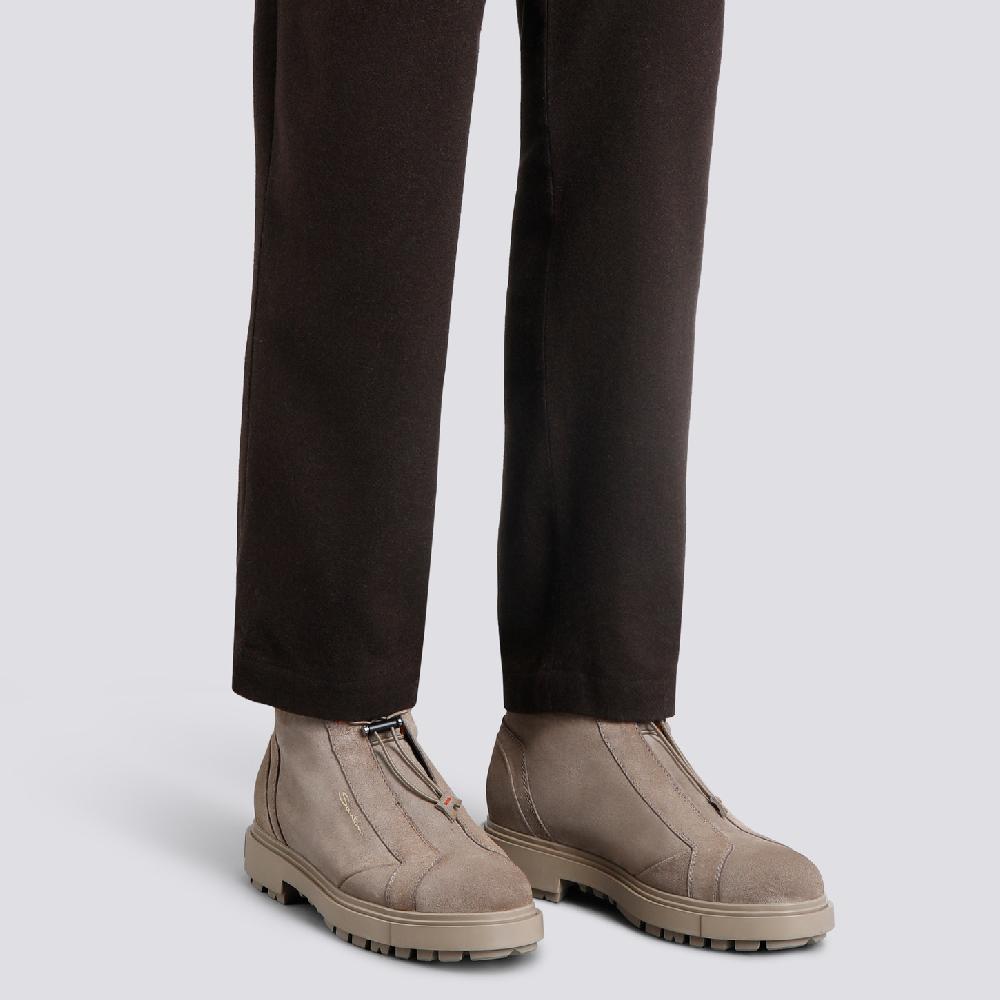 Santoni Scarponcino da montagna da uomo in suede marrone Online