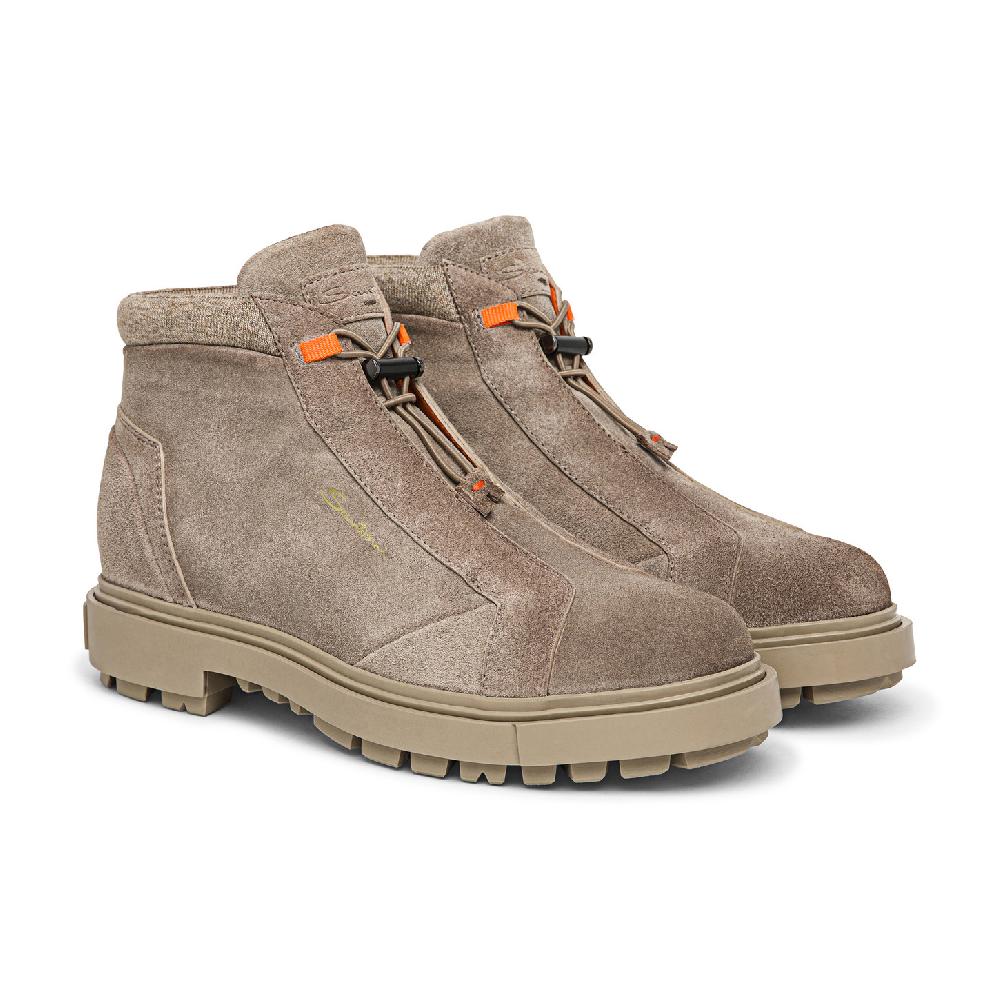 Santoni Scarponcino da montagna da uomo in suede marrone Online
