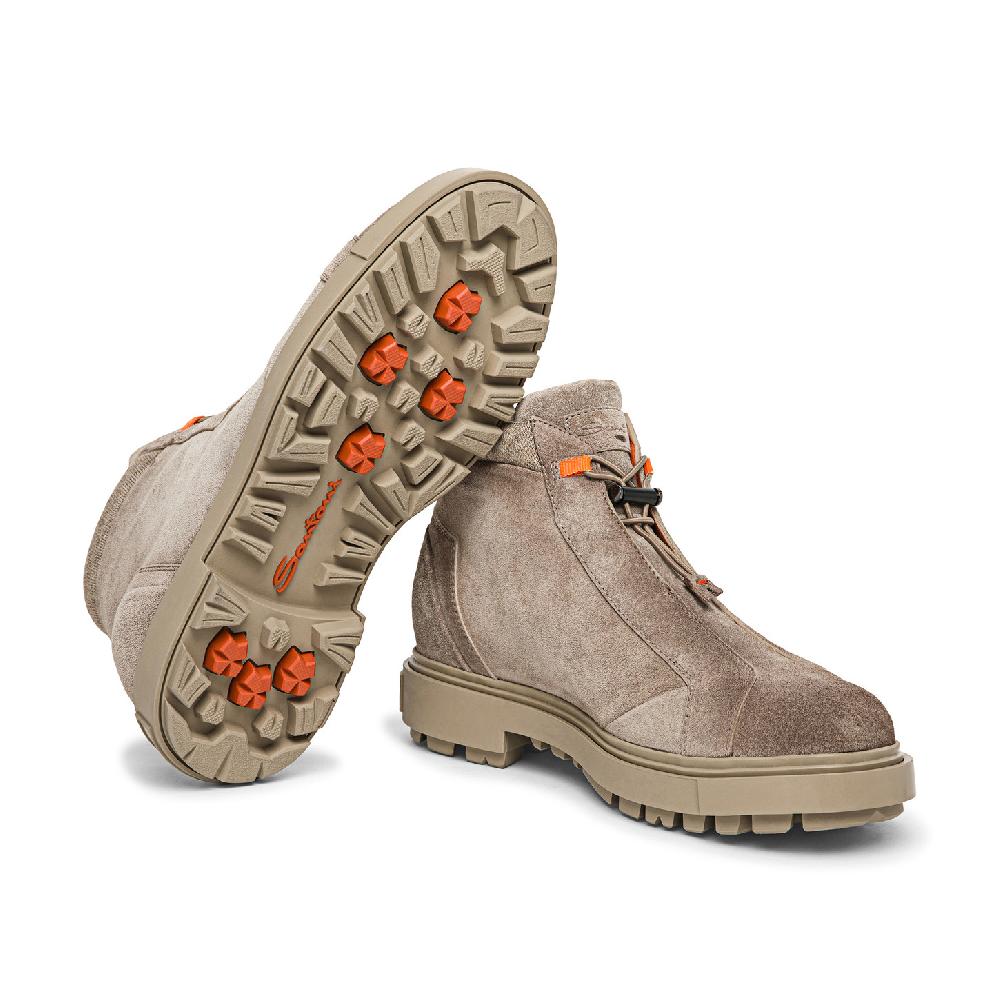 Santoni Scarponcino da montagna da uomo in suede marrone Online