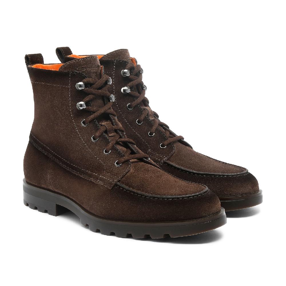 Santoni Stivaletto da uomo in suede testa di moro Hotsell