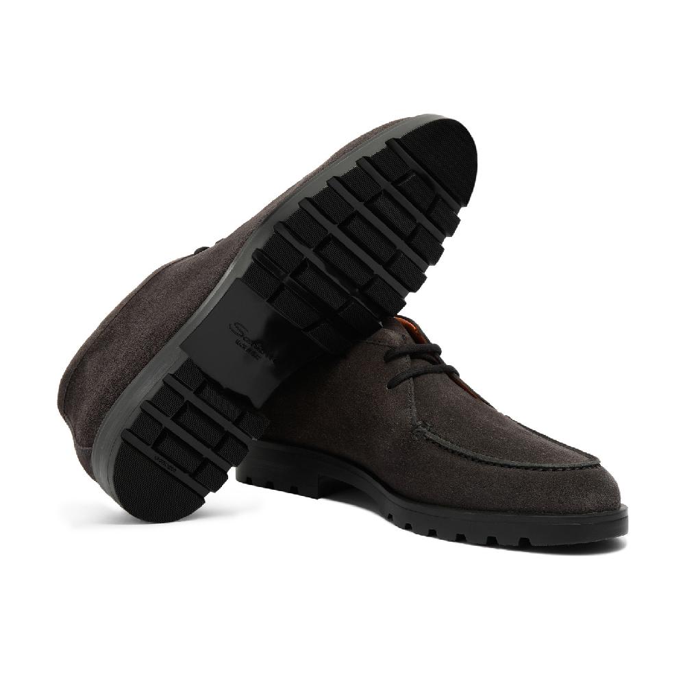 Santoni Stivaletto desert da uomo in suede grigio Vendita Calda