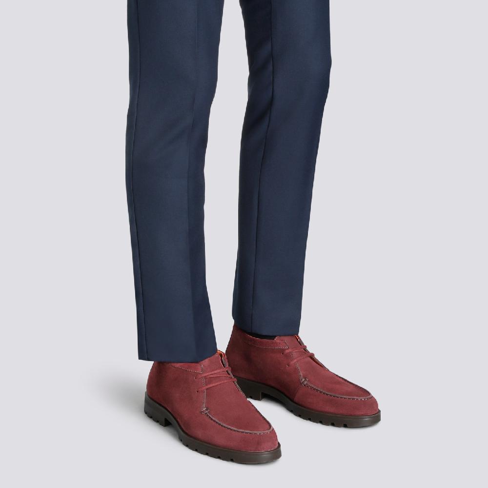 Santoni Stivaletto desert da uomo in suede rosso Vendita Economica