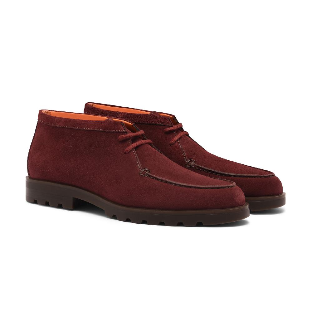 Santoni Stivaletto desert da uomo in suede rosso Vendita Economica