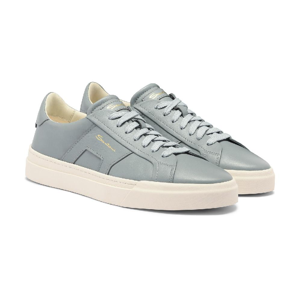 Santoni Double Buckle Sneaker da uomo in pelle azzurra 2025