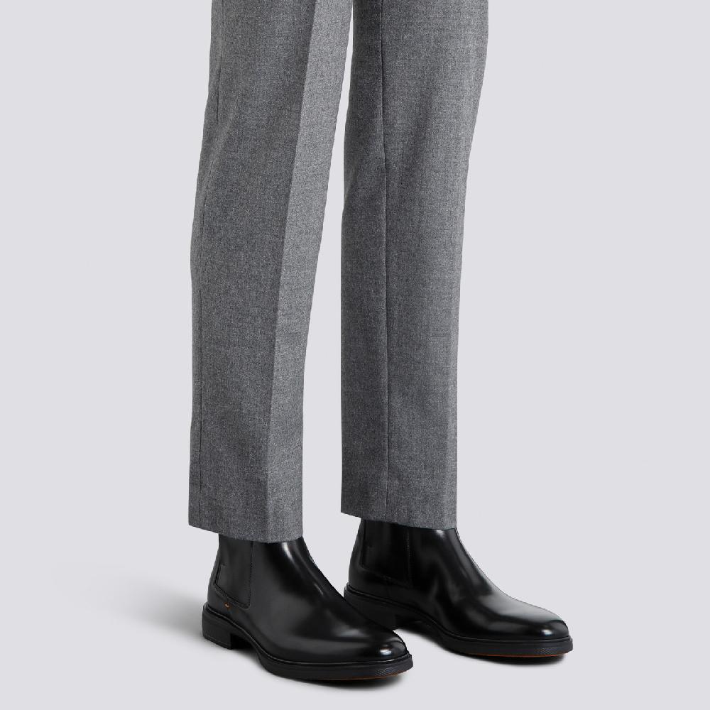 Santoni Stivaletto Easy da uomo in pelle nera Nuovo