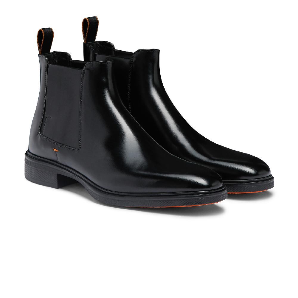 Santoni Stivaletto Easy da uomo in pelle nera Nuovo