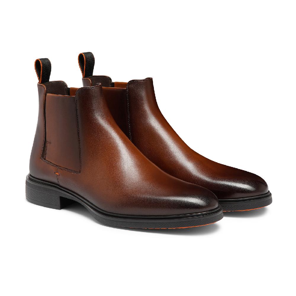Santoni Stivaletto Easy da uomo in pelle testa di moro Qualità