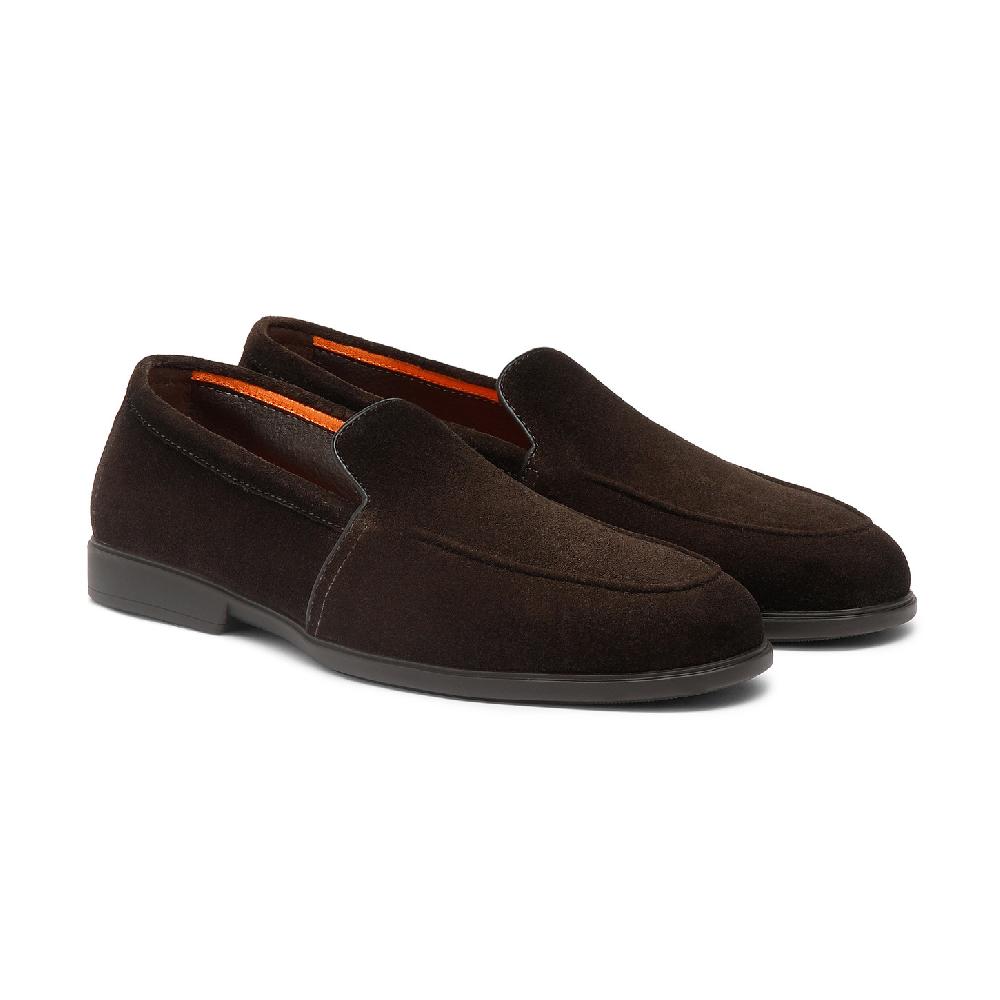 Santoni Mocassino da uomo in suede testa di moro Promozione