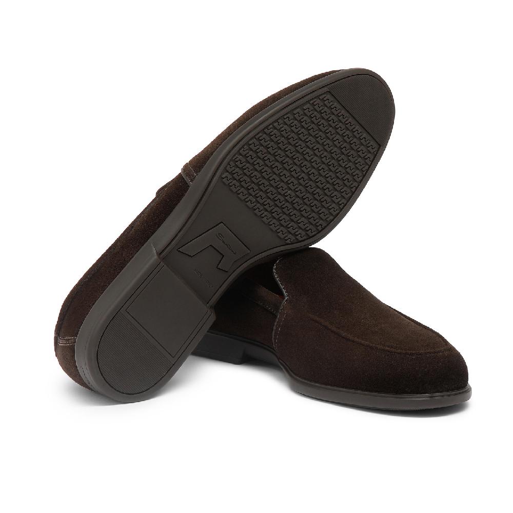 Santoni Mocassino da uomo in suede testa di moro Promozione
