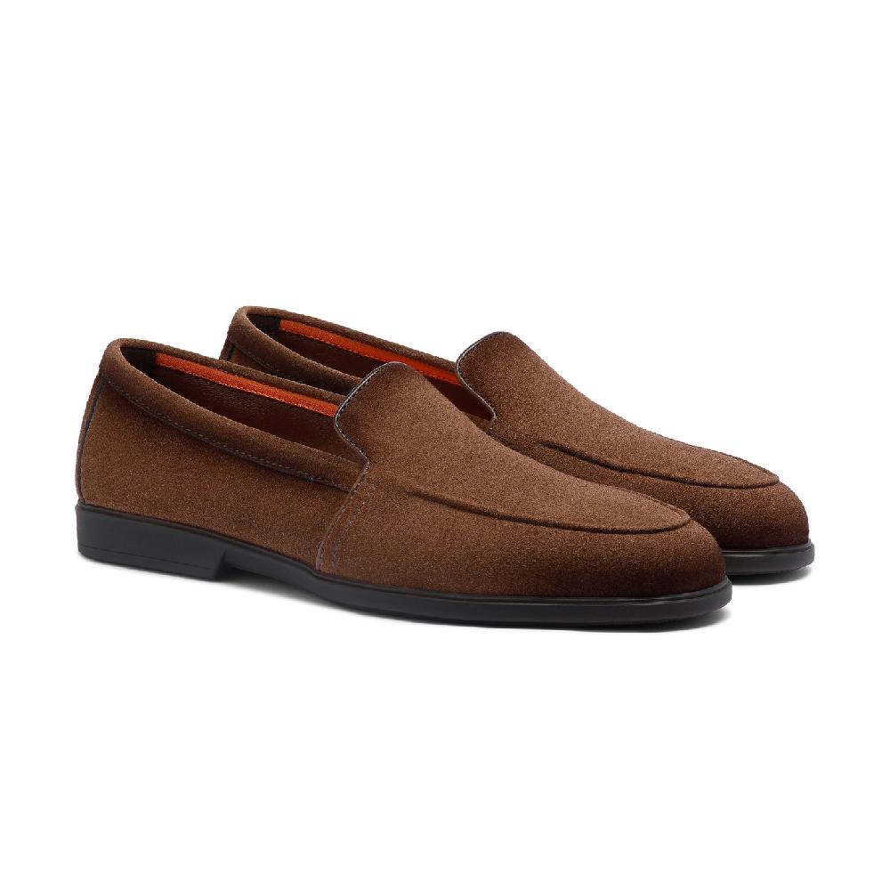 Santoni Mocassino da uomo in suede marrone chiaro Spedizione Gratuita