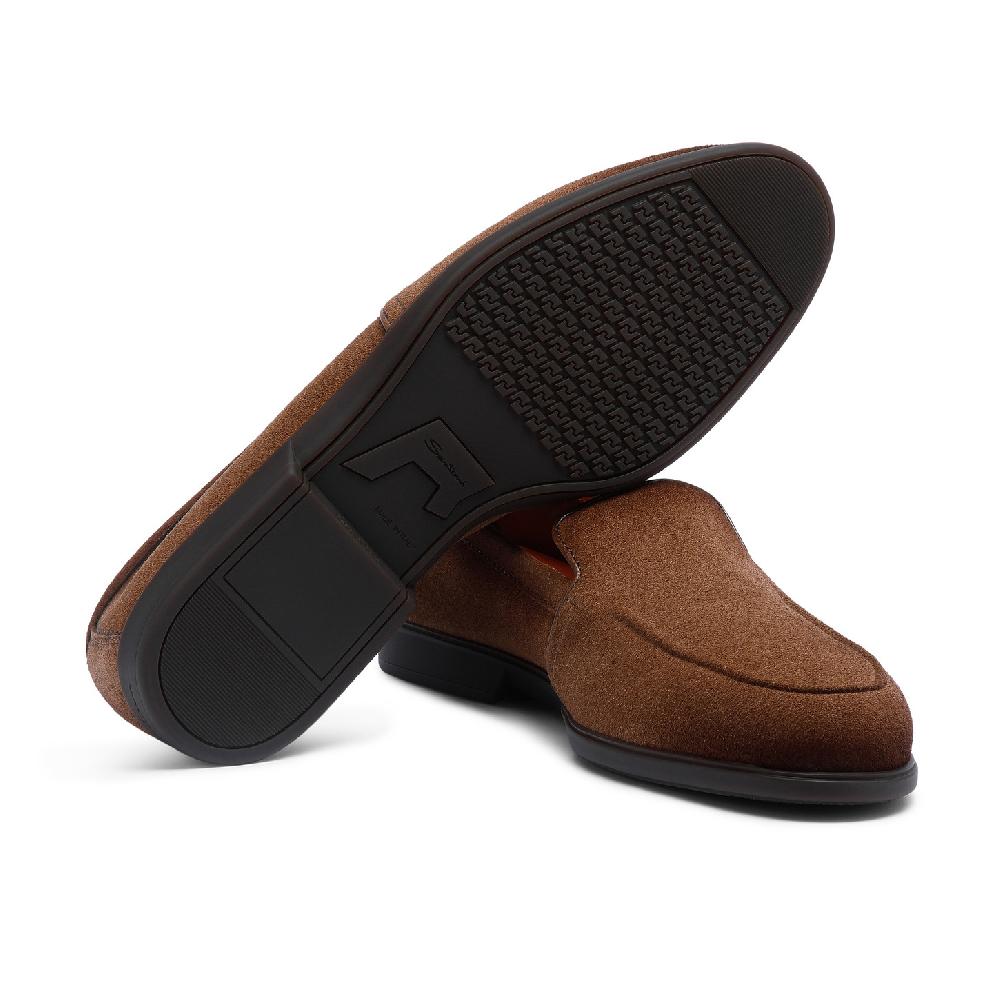 Santoni Mocassino da uomo in suede marrone chiaro Spedizione Gratuita
