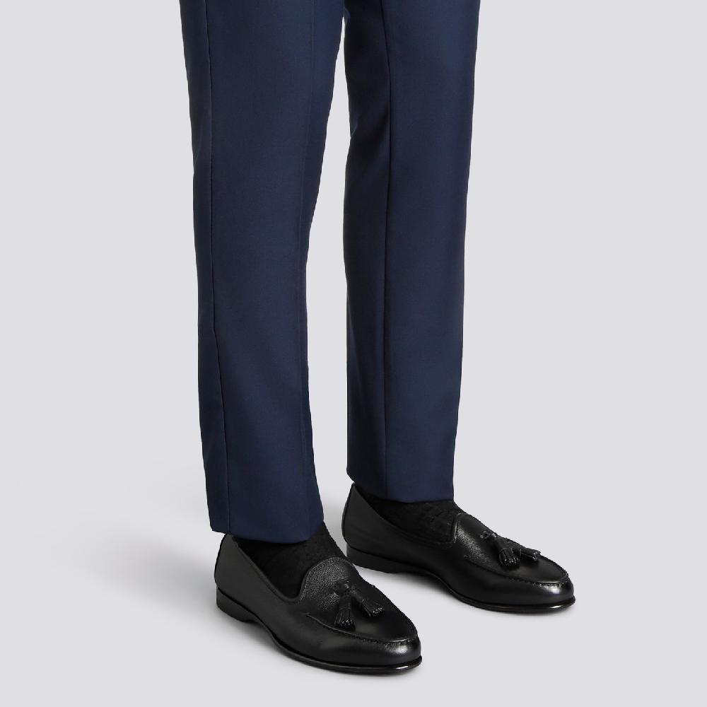 Santoni Mocassino Andrea con nappe da uomo in pelle nera Negozi Online