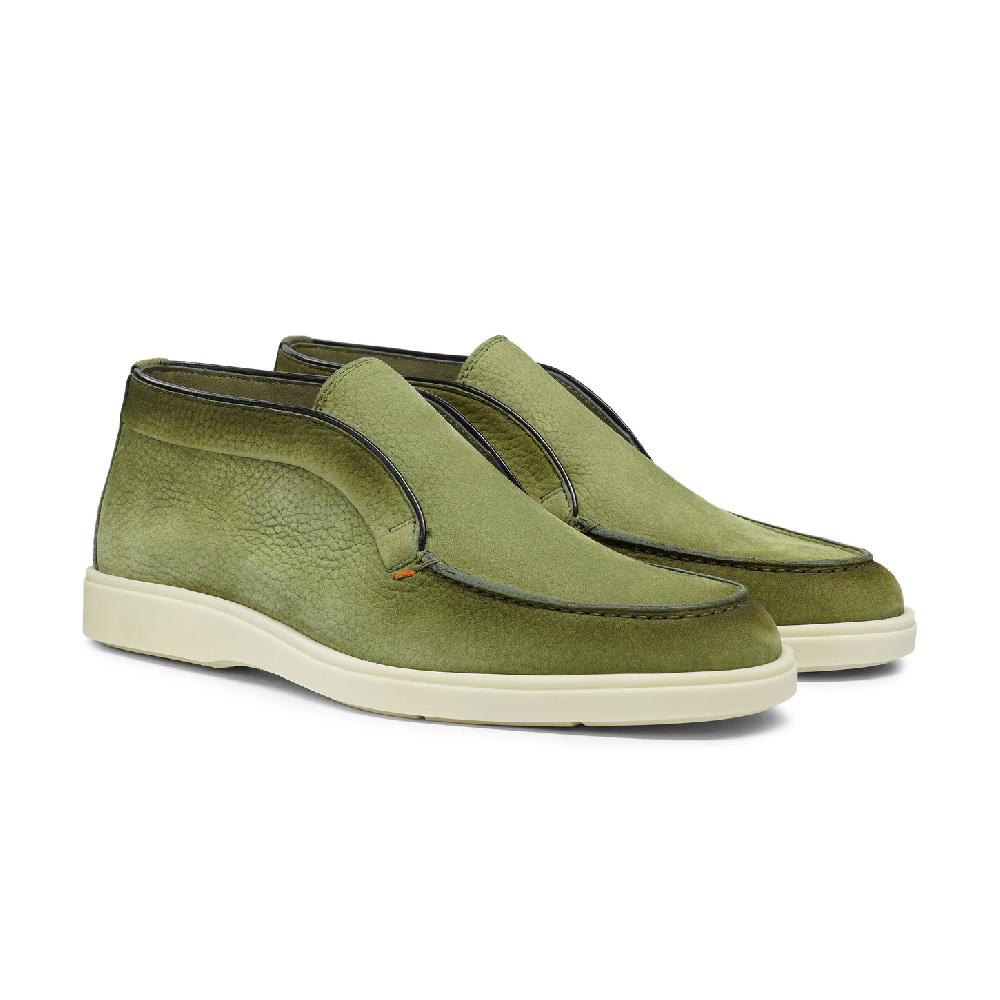 Santoni Stivaletto desert da uomo in nabuk verde Economico