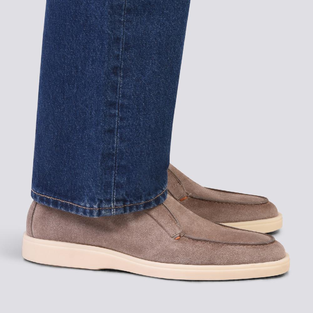 Santoni Stivaletto desert da uomo in suede tortora Online