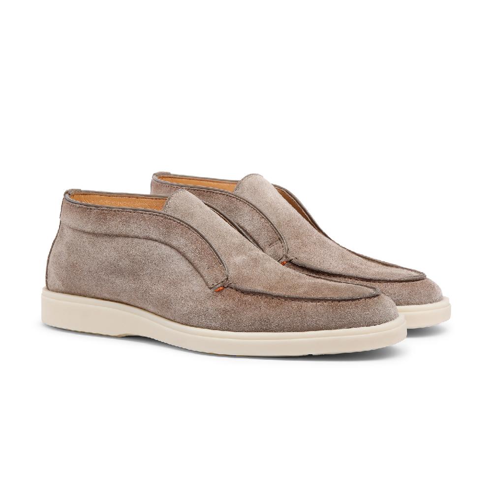 Santoni Stivaletto desert da uomo in suede tortora Online