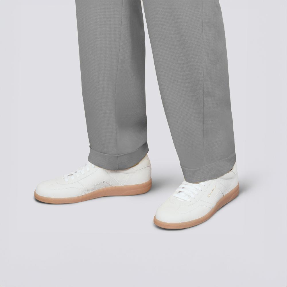 Santoni DBS Oly sneaker da uomo in pelle bottalata bianca I Più Venduti