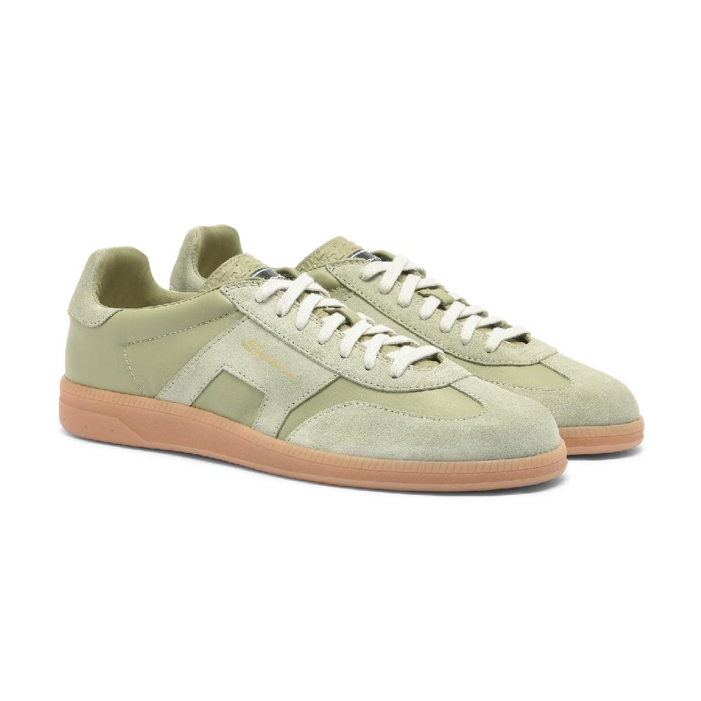 Santoni Sneaker DBS Oly da uomo in pelle e suede verde chiaro Vendite Flash