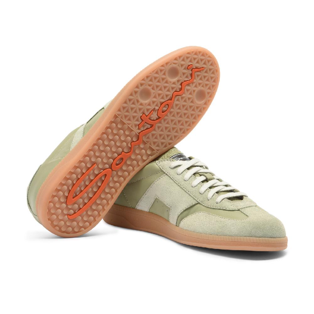 Santoni Sneaker DBS Oly da uomo in pelle e suede verde chiaro Vendite Flash