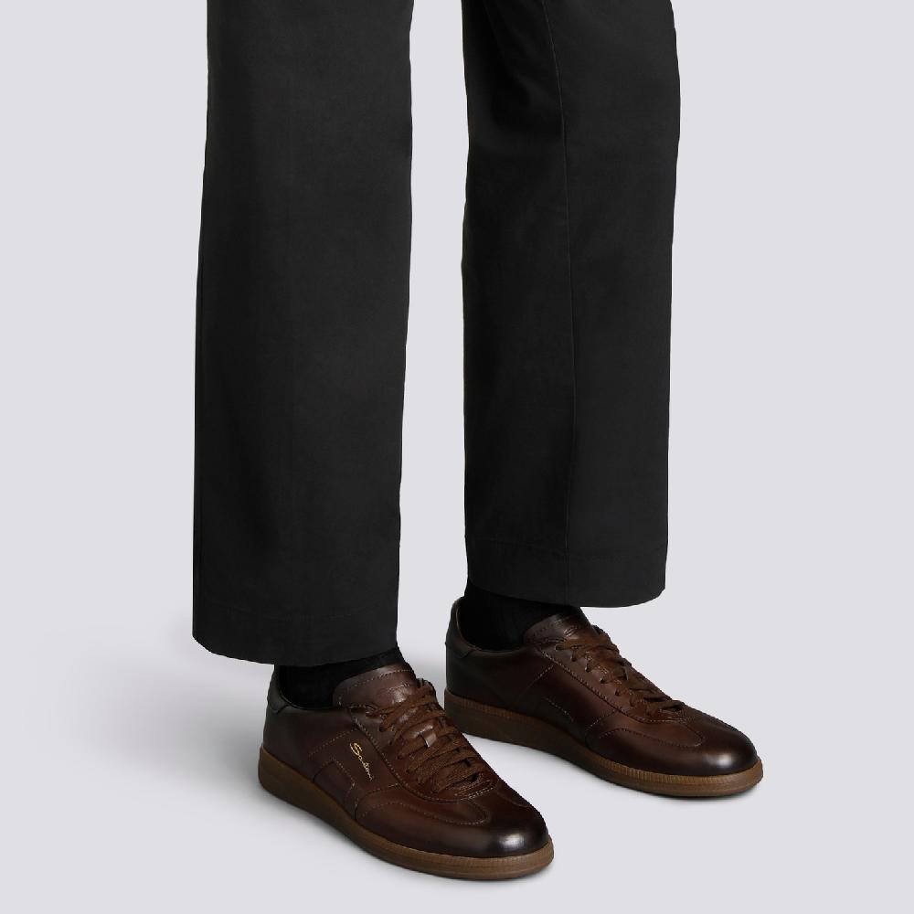 Santoni Sneaker DBS Oly da uomo in pelle testa di moro Qualità Garantita