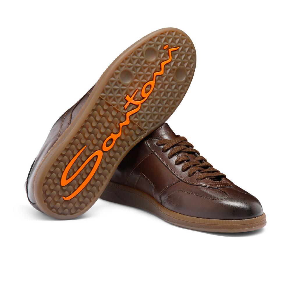 Santoni Sneaker DBS Oly da uomo in pelle testa di moro Qualità Garantita