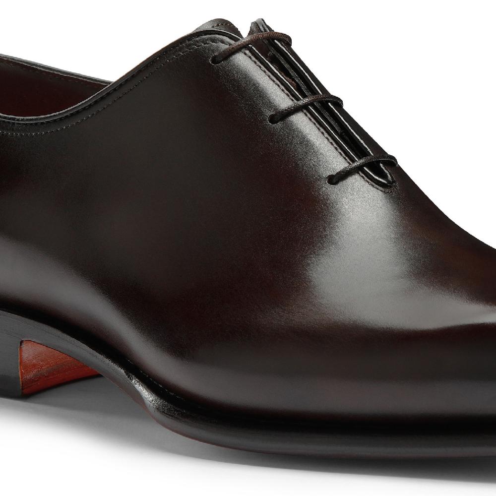 Santoni Stringata oxford da uomo in pelle anticata marrone Acquista Ora