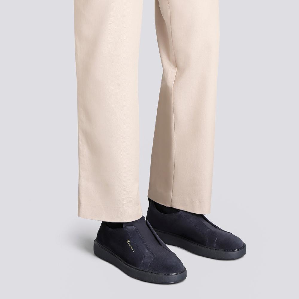 Santoni Sneaker slip-on da uomo in suede blu Fino Al -60%