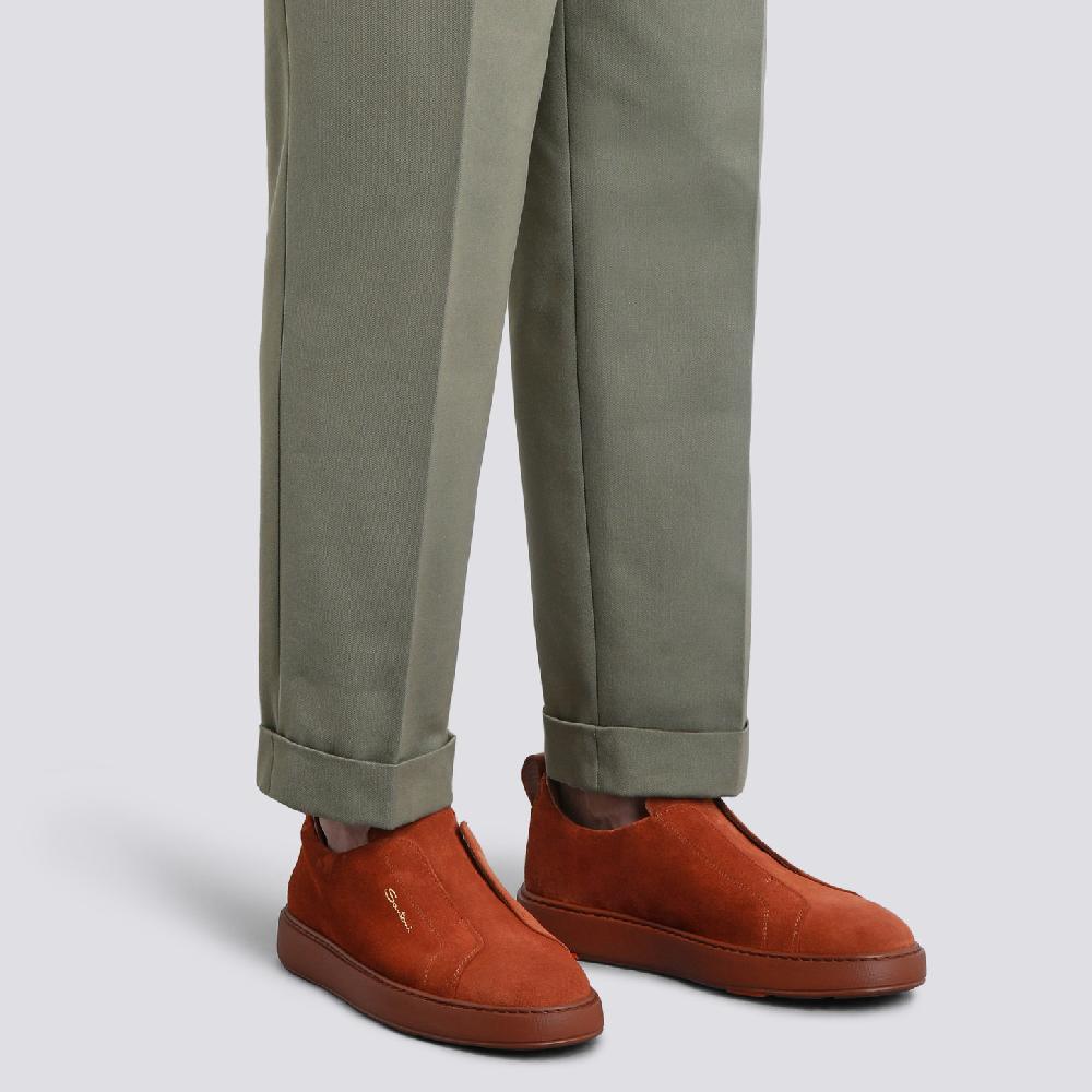 Santoni Sneaker slip-on da uomo in suede marrone Shopping Online