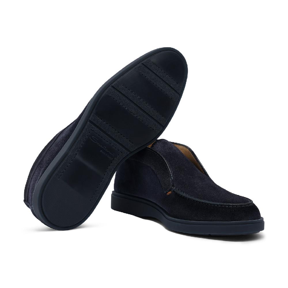 Santoni Stivaletto desert da uomo in suede blu Ultimi tre giorni