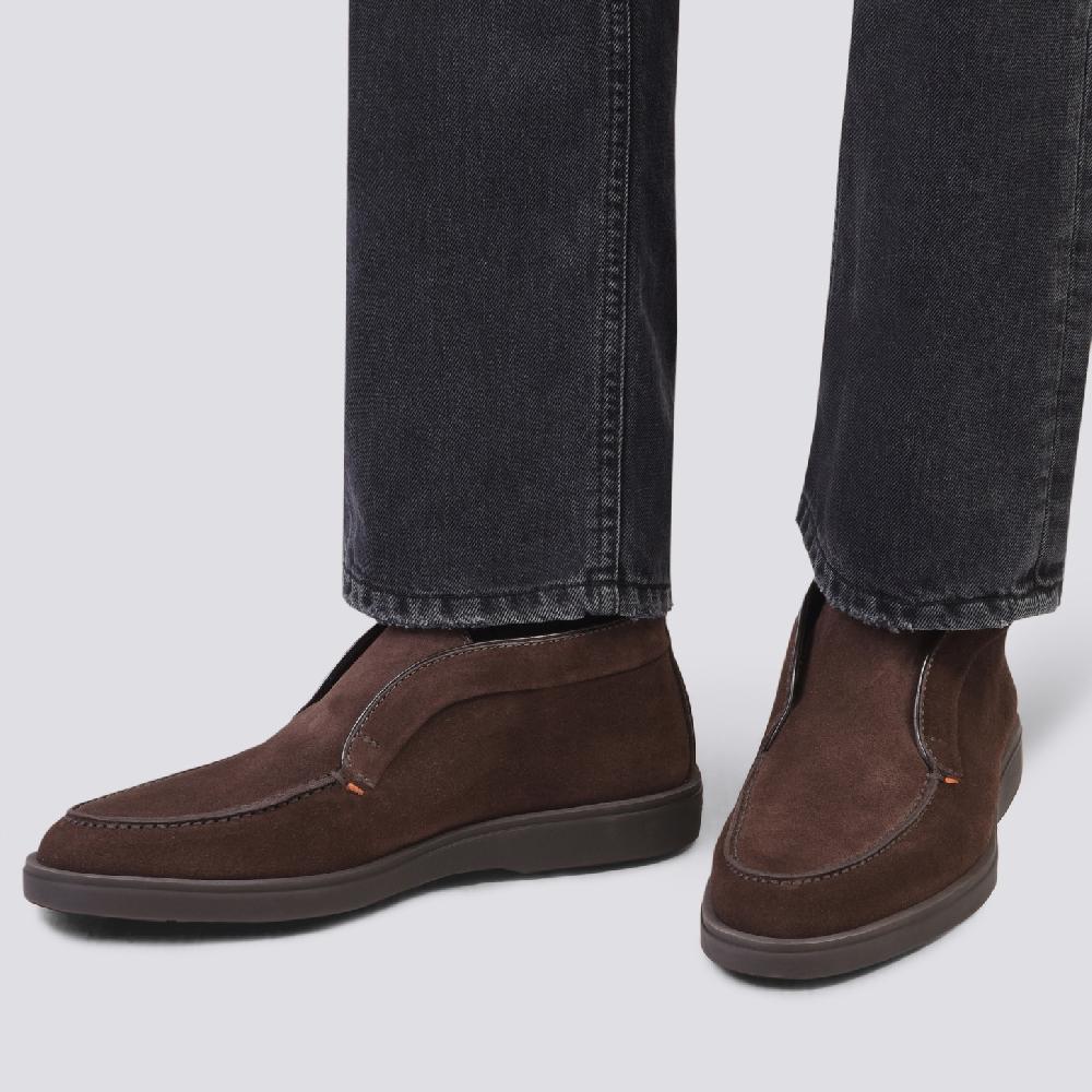 Santoni Stivaletto desert da uomo in suede marrone Novità