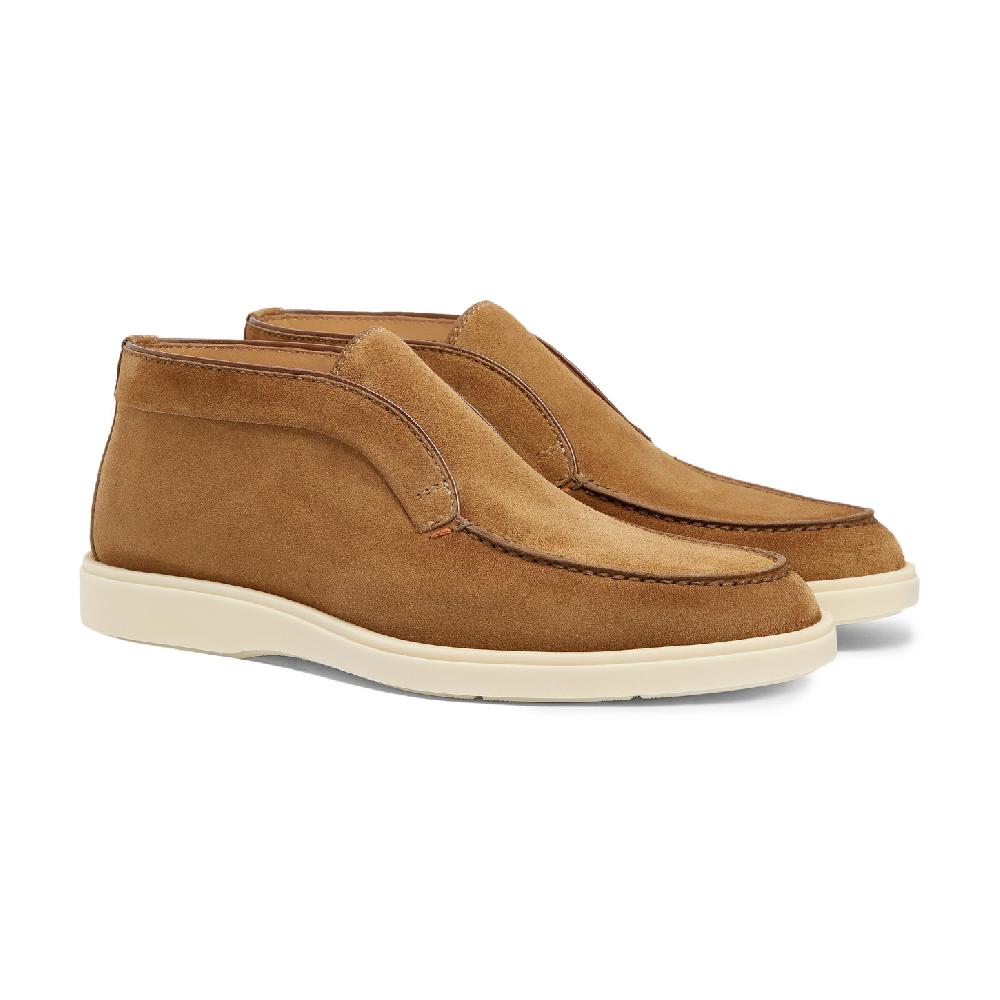 Santoni Stivaletto desert da uomo in suede marrone Presa