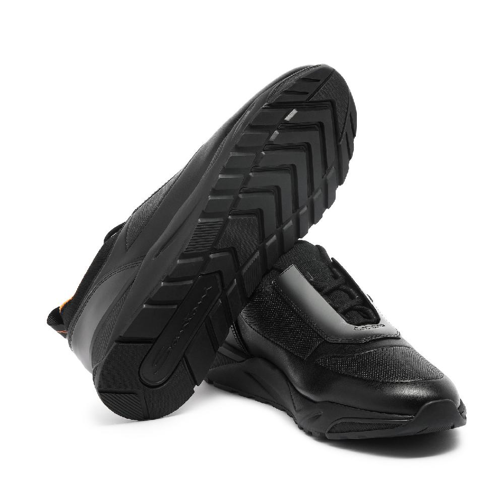 Santoni Sneaker da uomo in pelle nera Saldi