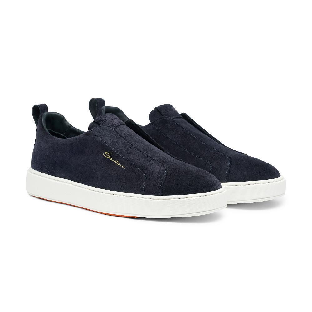 Santoni Sneaker slip-on da uomo in suede blu Hotsell