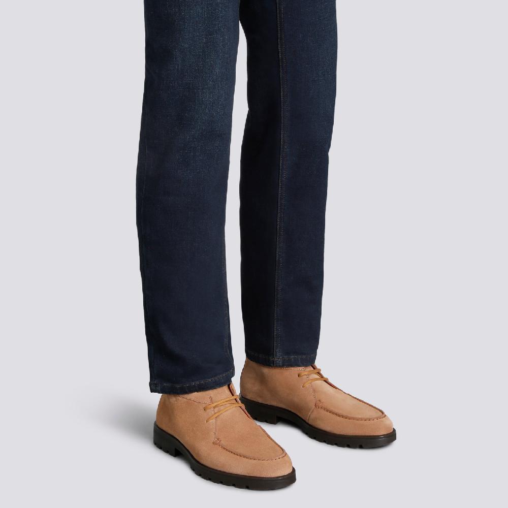 Santoni Stivaletto desert da uomo in suede marrone chiaro Spedizione Gratuita