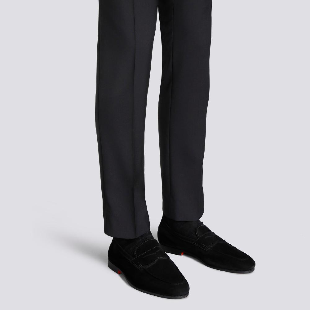 Santoni Mocassino Carlo da uomo in suede nero Negozi Online